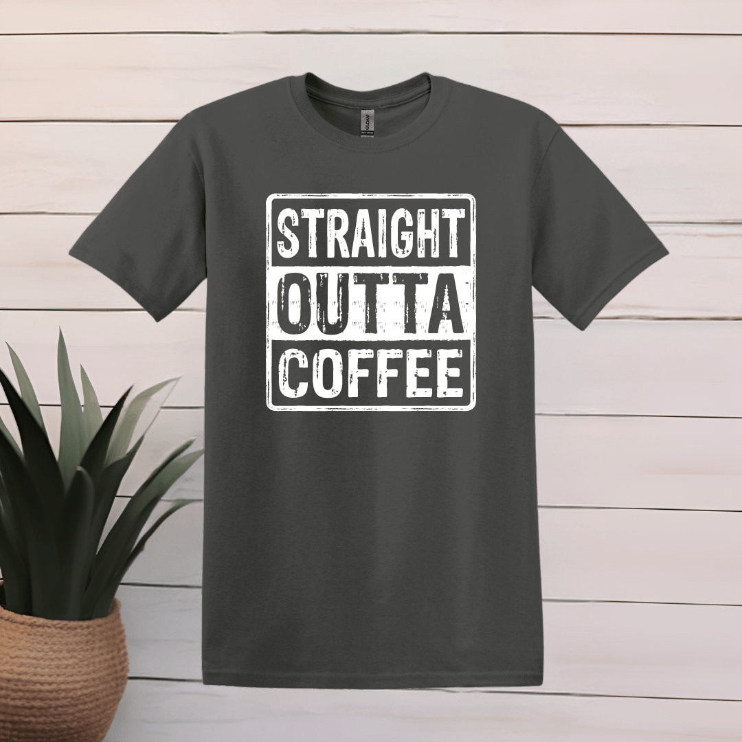 Printify T-Shirt XS / Charcoal Straight Outta Coffee T shirt